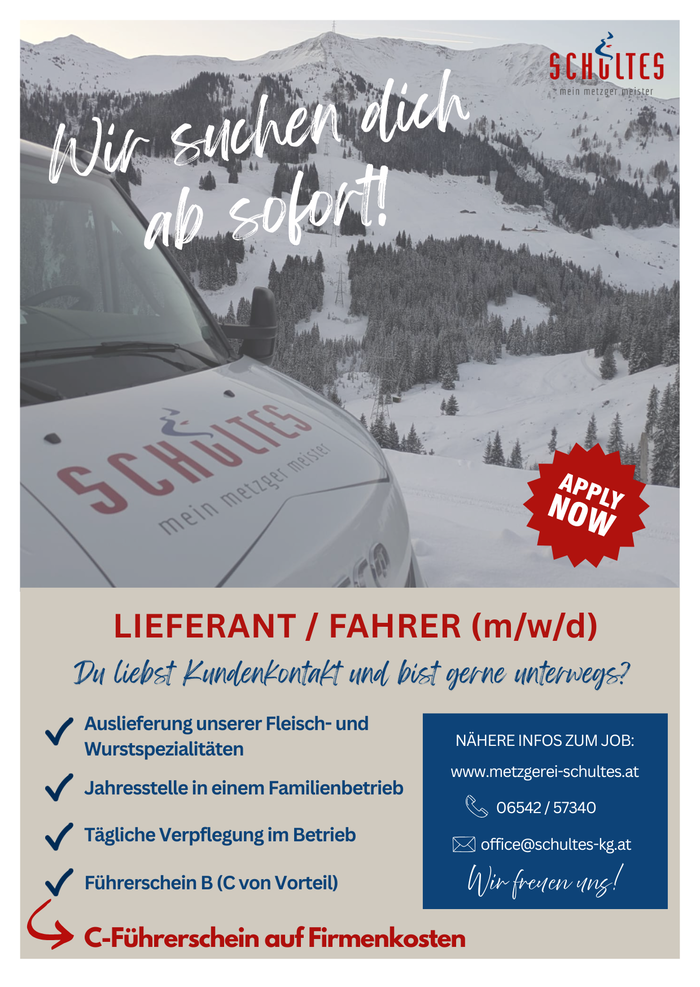 Lieferant / Fahrer (m/w/d)